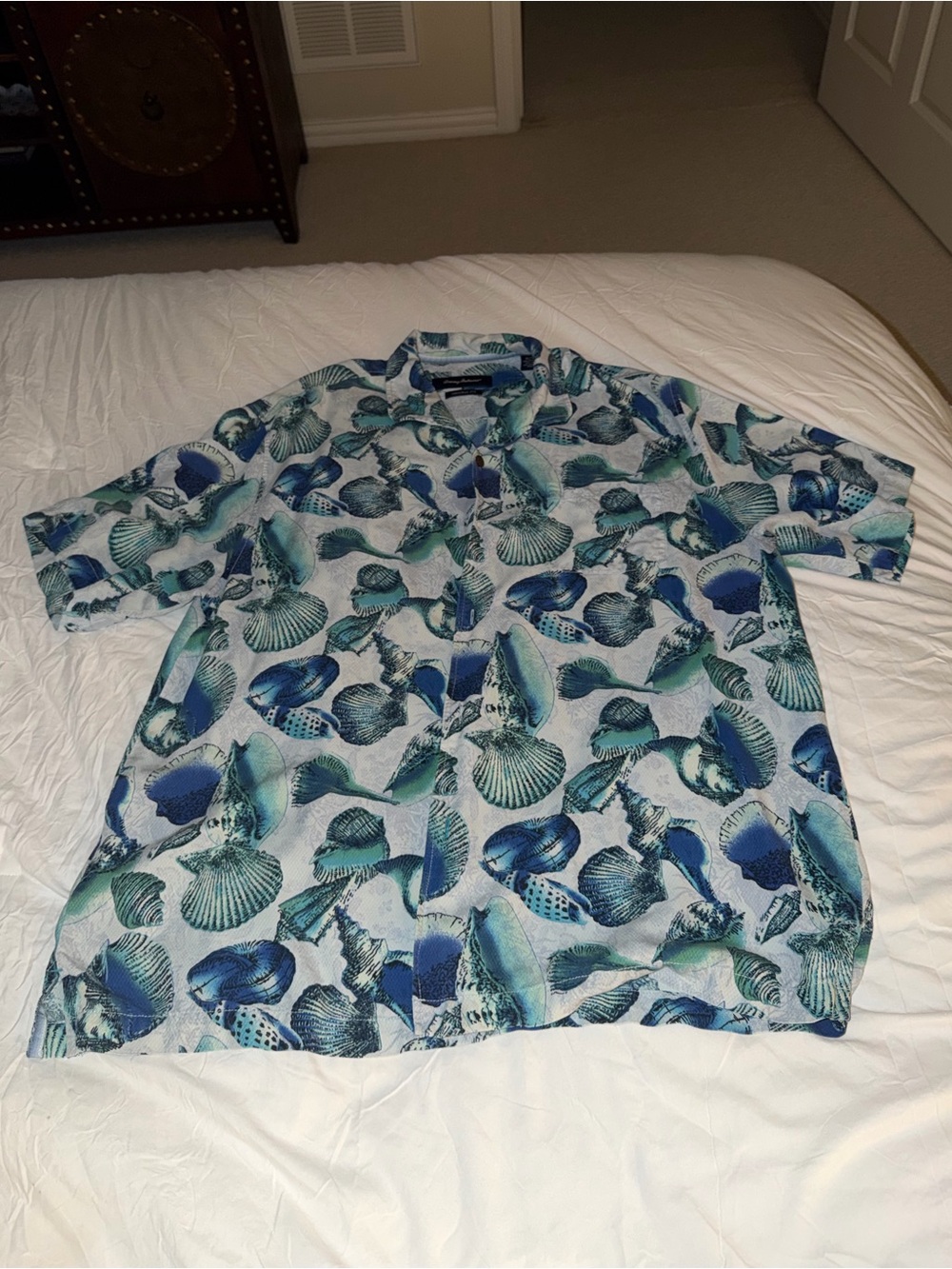 Tommy Bahama Tommy Bahama all-over seashell
button-up camp shirt